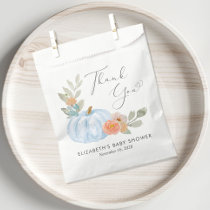 Pumpkin Watercolor Baby Boy Shower Thank You Favor Bag