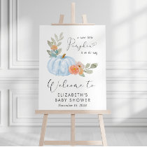 Pumpkin Watercolor Baby Boy Shower Welcome Foam Board