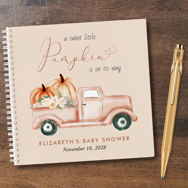 Pumpkin Watercolor Baby Shower Guest Book (Creator Uploaded)
