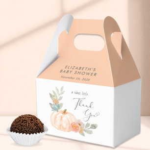Pumpkin Watercolor Baby Shower Thank You Favor Boxes
