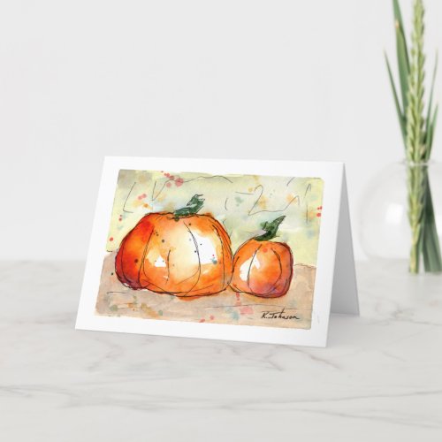Pumpkin Watercolor Greeting Card