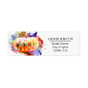 Pumpkin Watercolor Halloween Baby Label