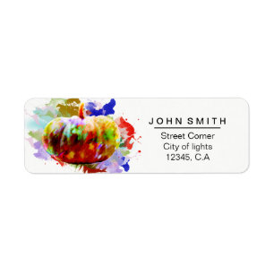 Pumpkin Watercolor Halloween Baby Shower Label