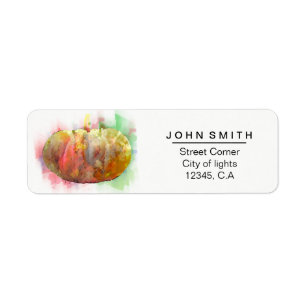 Pumpkin Watercolor Halloween Baby Shower Label