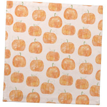 Pumpkin Watercolor Pattern Cloth Napkin