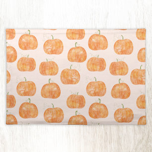 Pumpkin Watercolor Pattern Cloth Placemat