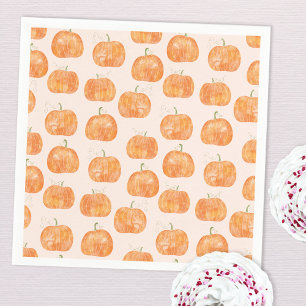 Pumpkin Watercolor Pattern Napkins