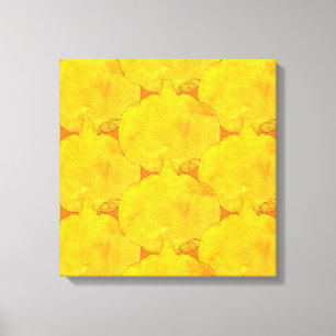 Pumpkin Watercolor Pattern Painting Canvas Print