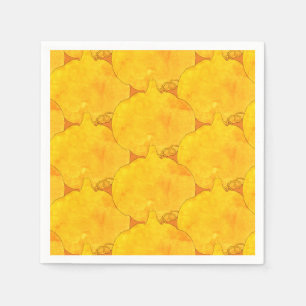 Pumpkin Watercolor Pattern Painting Napkins