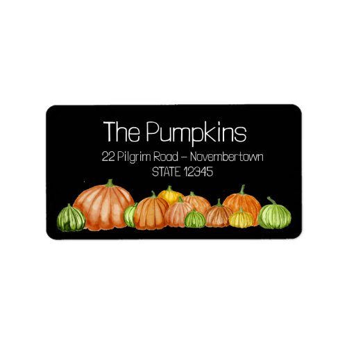 Pumpkin watercolor Thanksgiving label