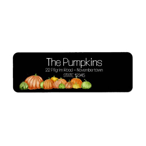 Pumpkin watercolor Thanksgiving label