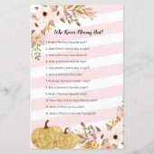 Pumpkin Watercolor Who Knows Mommy Best Game (Front)