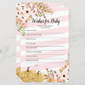 Pumpkin Watercolor Wishes for Baby Game (Front/Back)