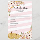 Pumpkin Watercolor Wishes for Baby Game (Front)