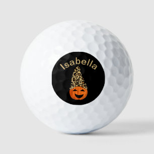 Pumpkin Wearing A Leopard Hat Golf Balls