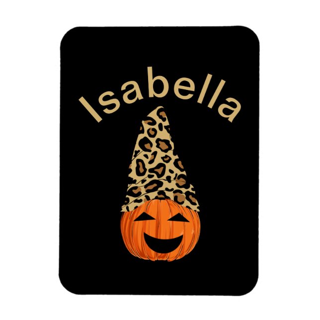 Pumpkin Wearing A Leopard Hat Magnet (Vertical)