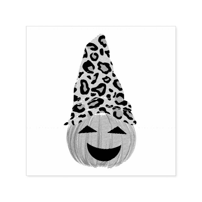 Pumpkin Wearing A Leopard Hat Self-inking Stamp (Design)
