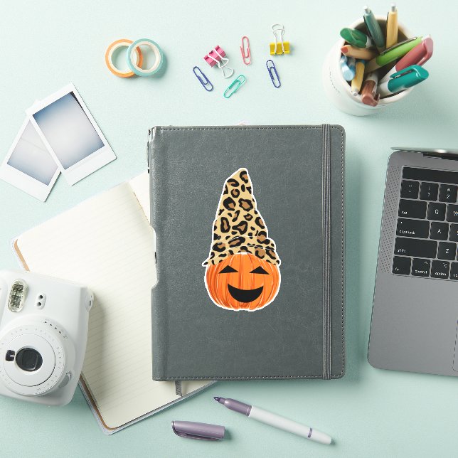 Pumpkin Wearing A Leopard Hat Sticker (iPad Cover)
