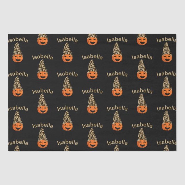 Pumpkin Wearing A Leopard Hat Tissue Paper (Front)