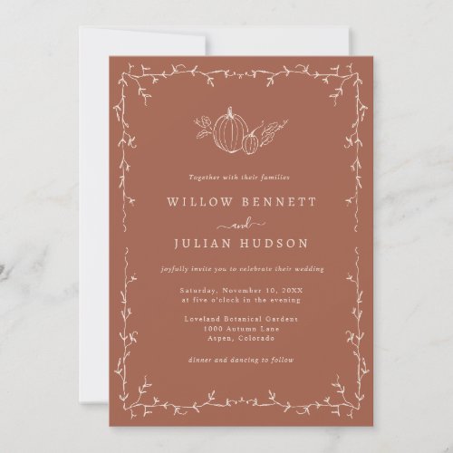 Pumpkin Wedding Invitation