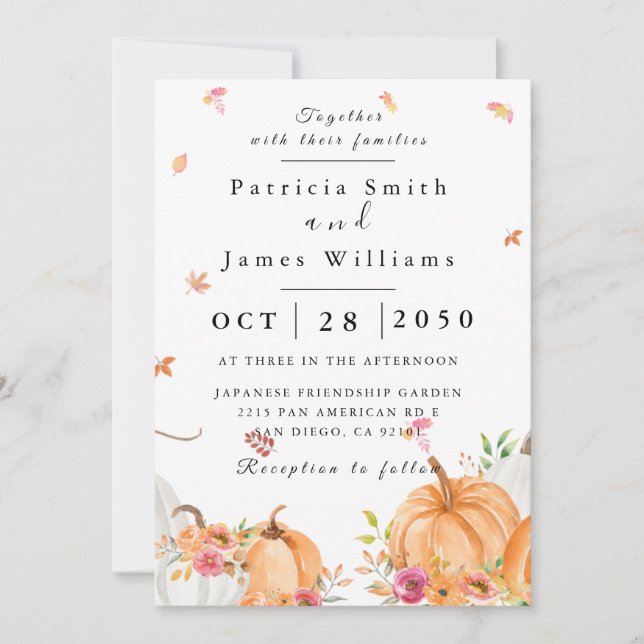 Pumpkin Wedding Invitation (Front)