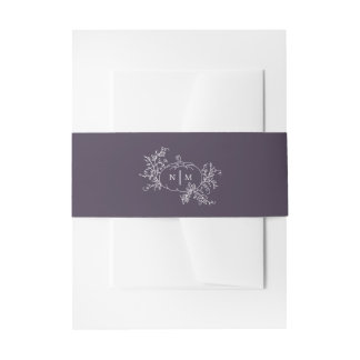 Pumpkin Wedding Monogram Invitation Belly Band