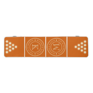 Pumpkin Wedding Monogram with Name & Date Beer Pong Table