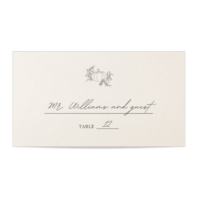 Pumpkin Wedding Place Card (Creator Uploaded)