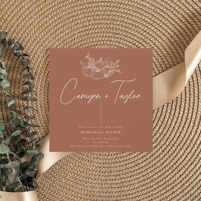 Pumpkin Wedding Rehearsal Dinner Invitation (Creator Uploaded)