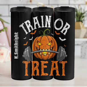 Pumpkin Weightlifter Train Or Treat Thermal Tumbler