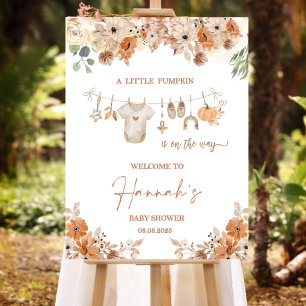 Pumpkin Welcome Sign Baby Shower Decor Little Pump