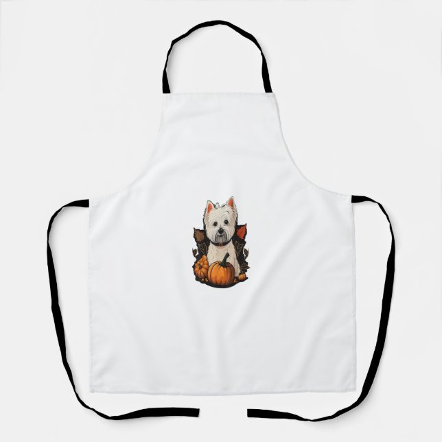 Pumpkin West Highland White Terrier costume Westie Apron (Front)