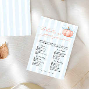 Pumpkin Whats in Your Purse Baby Shower Game