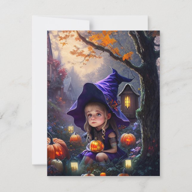 pumpkin/whimsical/Halloween/cartoon Note Card (Front)