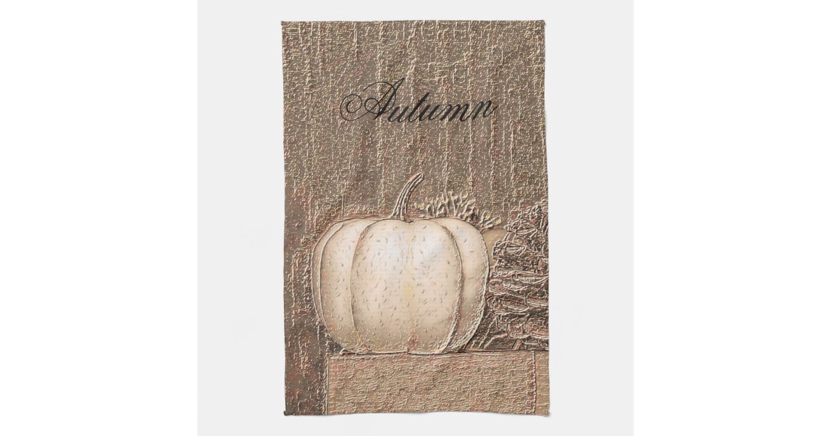 Boho Pumpkin Personalized Kitchen Tea Towels