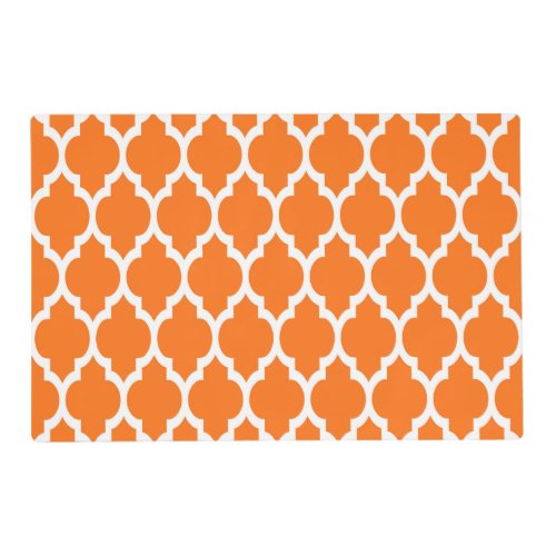 Pumpkin White Moroccan Quatrefoil Pattern 4 Placemat