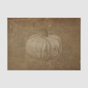 Pumpkin White Sepia Autumn Vintage Grunge Texture Tissue Paper