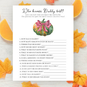 Pumpkin -  Who knows daddy best game baby shower