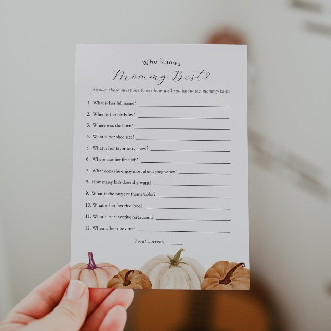 Pumpkin Who Knows Mommy Game Card (Creator Uploaded)