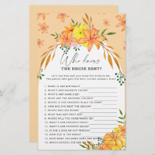 Pumpkin - Who knows the bride best game