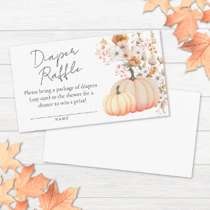 Pumpkin Wildflower Baby Shower Diaper Raffle Enclosure Card