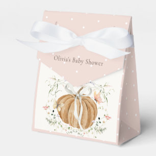 Pumpkin Wildflowers Butterflies Pink Baby Shower Favor Boxes