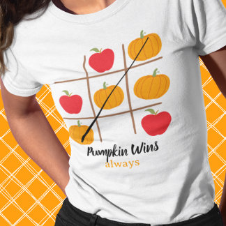 Pumpkin Wins Always pumpkin vs. apple T-Shirt Tri-Blend Shirt