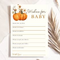 Pumpkin Wishes for Baby Baby Shower Advice Card