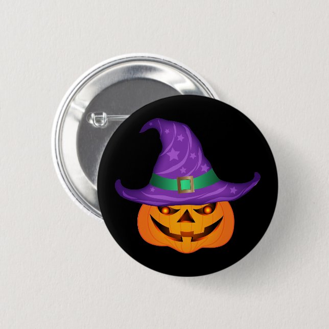 Pumpkin Witch Button (Front & Back)