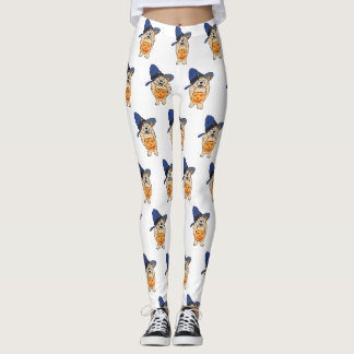 Pumpkin Witch Dog Leggings