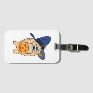 Pumpkin Witch Dog Luggage Tag
