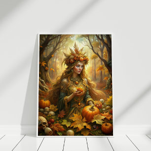Pumpkin Witch Fairy – Enchanted Halloween Wall Art