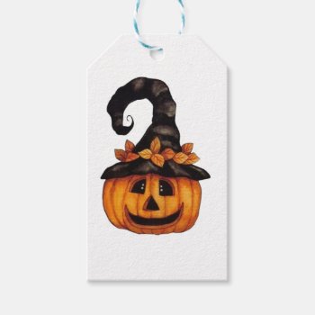 Pumpkin Witch Gift Tags by KraftyKays at Zazzle