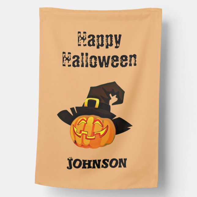 Pumpkin Witch  Halloween House Yard Flag (Front)